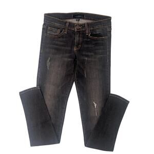 Flying Monkey Skinny womens Jeans Dark Wash Stretch Size 26 distressed black